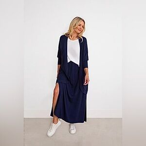 SYMPLI NWT matching Bamboo Cardi and Skirt, in Sapphire Blue.